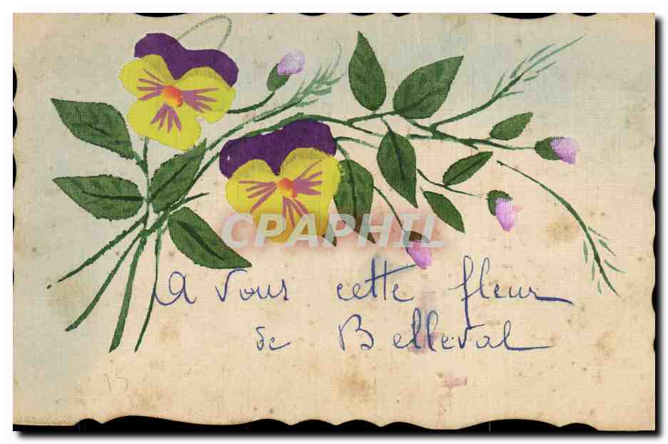 CPA Fantaisie (dessin a la main) Fleurs