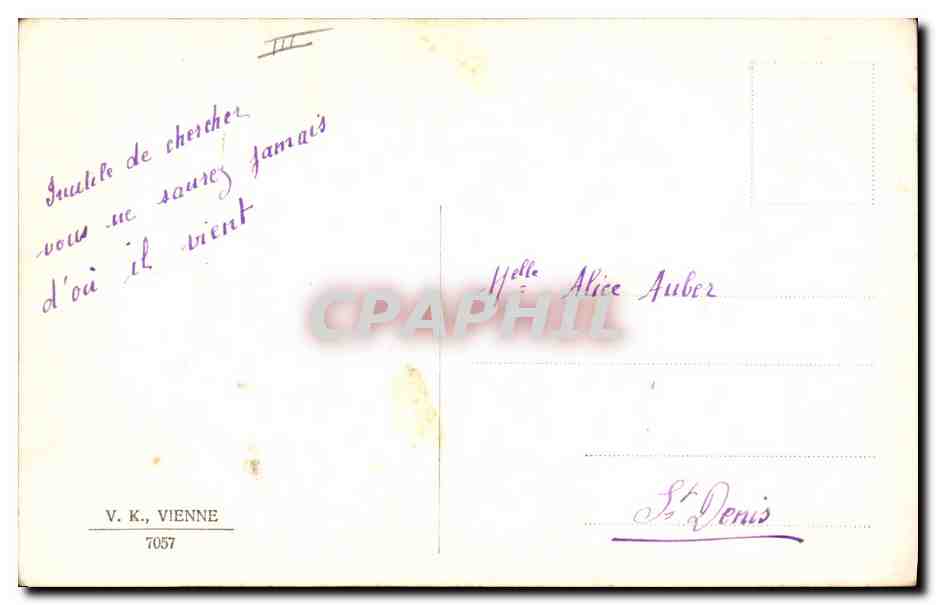 Fête de l'Avril — 1er Avril — éditeur V. K., Vienne, n° 7057 — Back