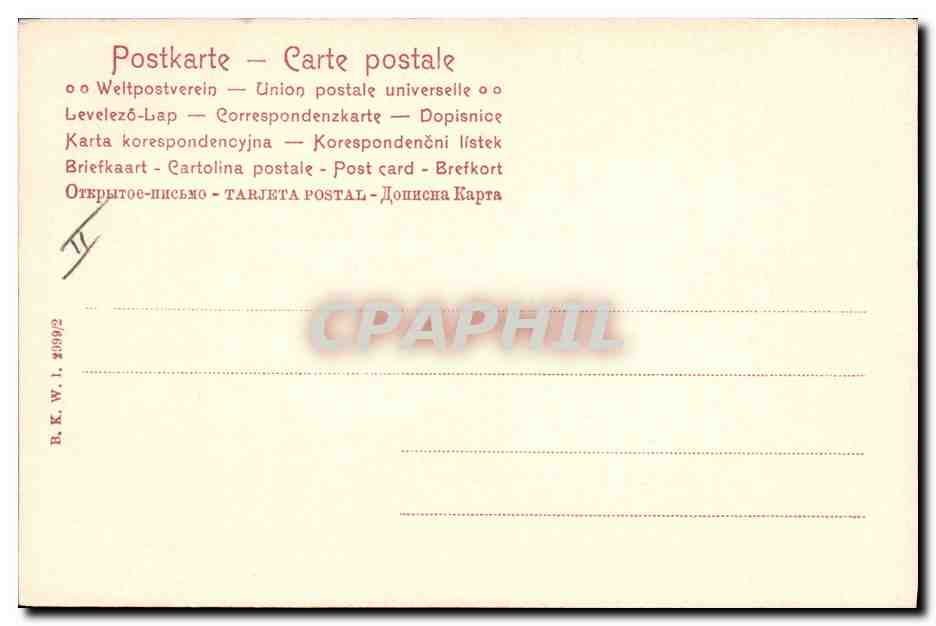 Femme sous champignon — poème sur la chair de champignon — éditeur Ch. Hébert, n° 4099/2 — Rückseite