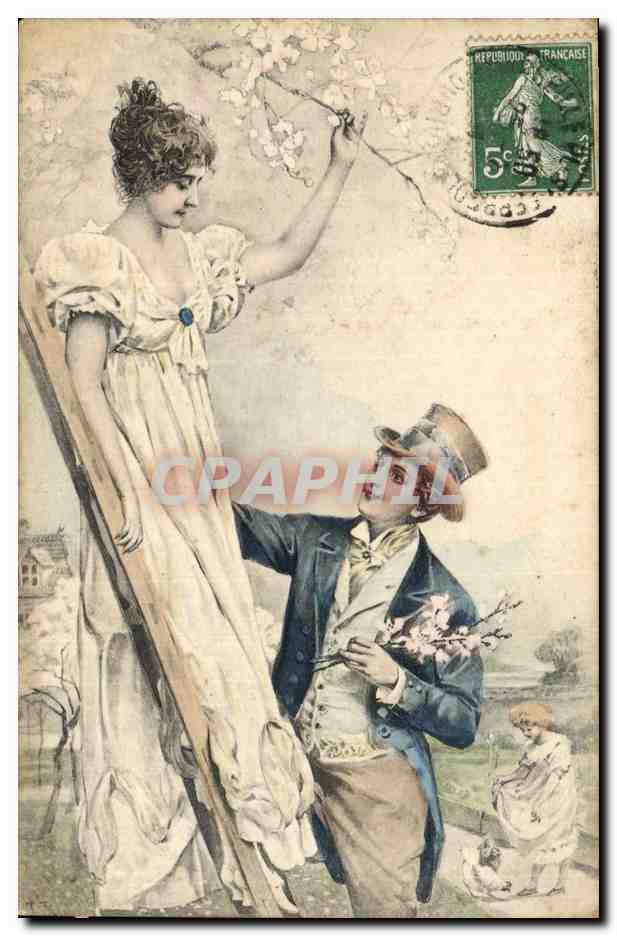 Antike Ansichtskarte Fantasie Frau