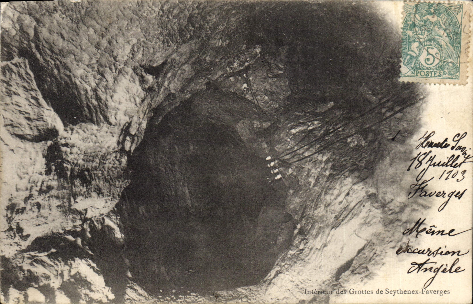 CPA Grotte Interieur des Grottes de Seythenex Faverges