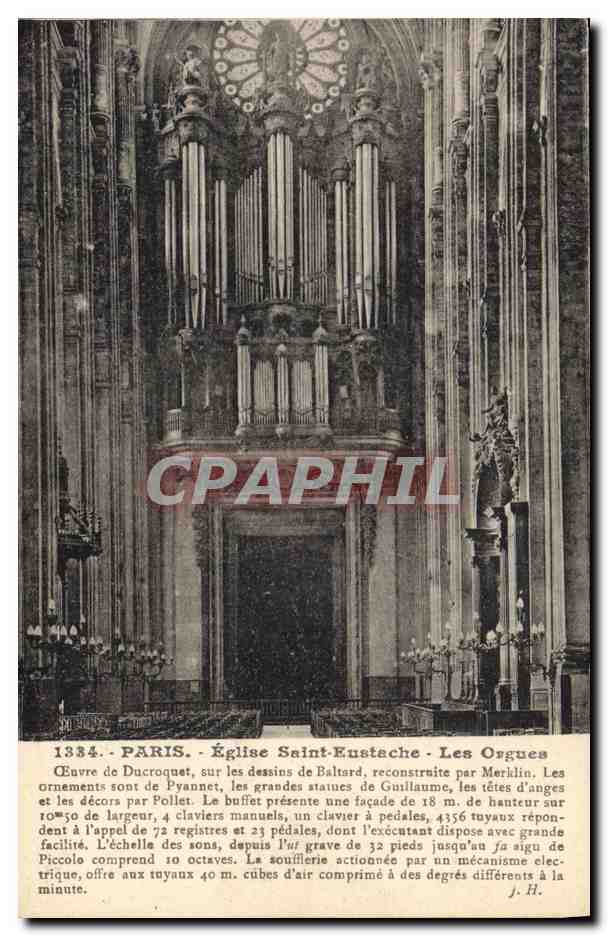 CPA Orgue Paris Eglise SAint Eustache Les orgues