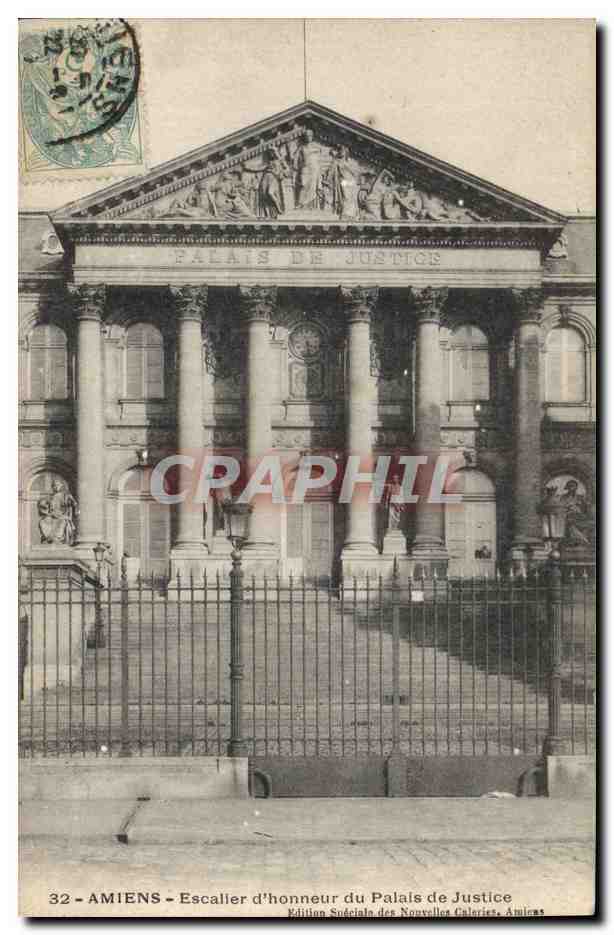 CPA Palais de Justice Amiens Escalier d'honneur 