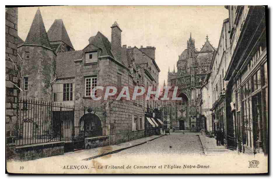 CPA Palais de Justice Alencon Le Tribunal de Commerce et l'eglise Notre Dame 