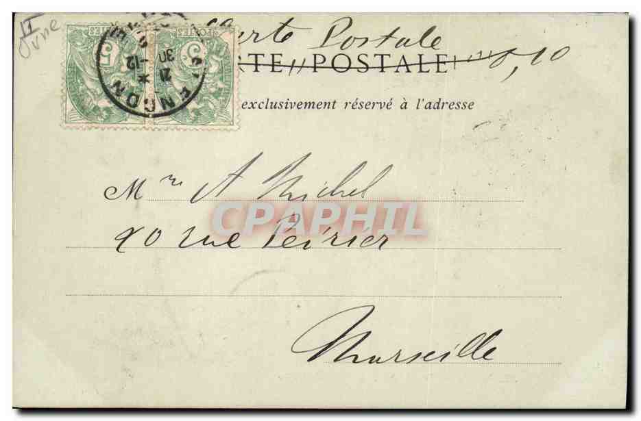 CPA Alencon Le chateau et le Palais de Justice  — Verso