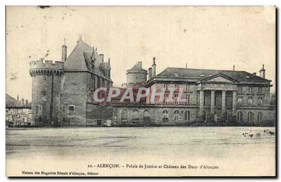 CPA Palais de Justice et chateau des Ducs d'Alencon Alencon