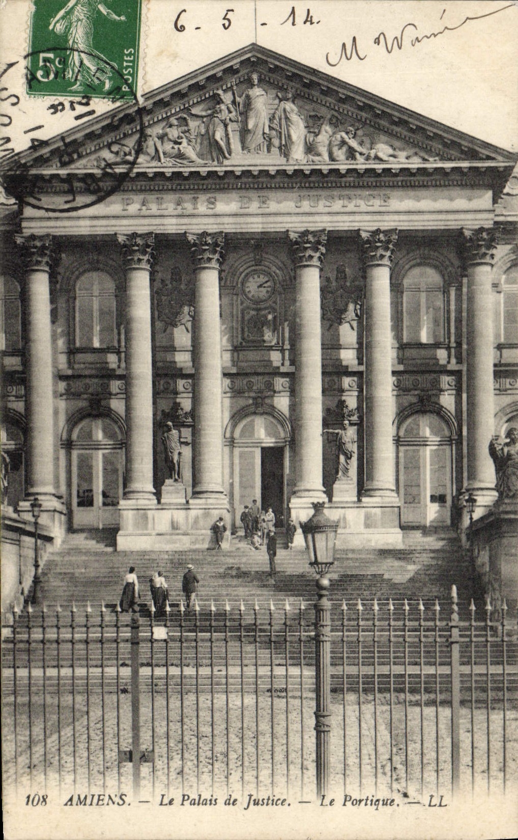 CPA Palais de Justice Amiens Le portique