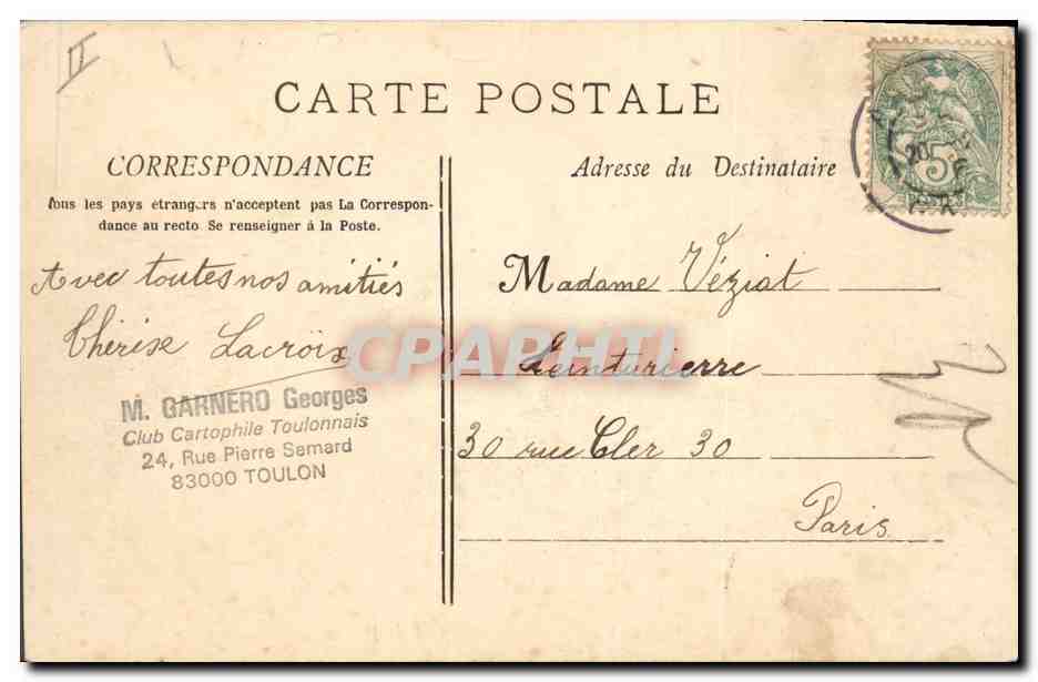 CPA Palais de Justice Alais  — Verso