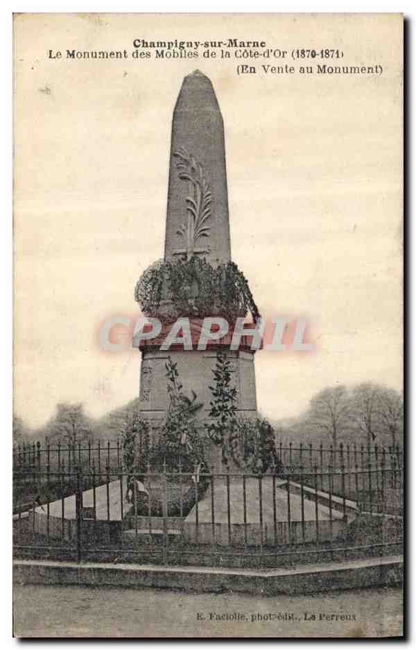 CPA Militaria Guerre de 1870 Champigny sur Marne le Monument des mobiles de la Cote d'Or 