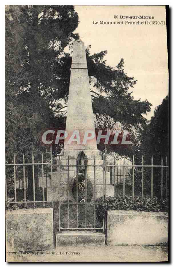 Bry-sur-Marne — Le Monument Franchetti (1870-71) — A. Tutionelle, phot.-édit., Le Perreux