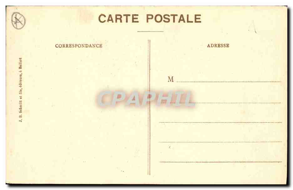 Siège de Belfort (1870-71) — Colonel Denfert, Défenseur de Belfort — éditeur J.B. Schmitt & Cie, Belfort — Verso