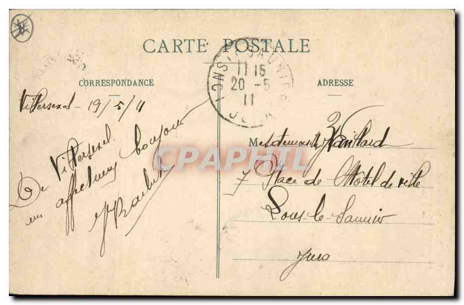 CPA Militaria Guerre de 1870 Villersexel Monument eleve a la memoire des soldats francais morts dans les combats — Rückseite