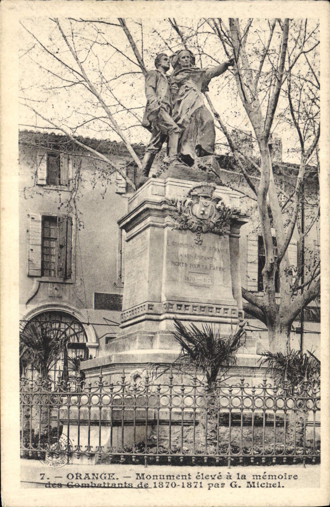 Orange — Monument aux combattants morts pour la Patrie 1870-1871 — éditeur inconnu, n°7