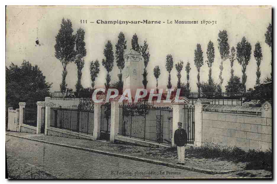 Champigny-sur-Marne — Le Monument 1870-71 — Par F. Faciolly, photo-édit., Le Perreux