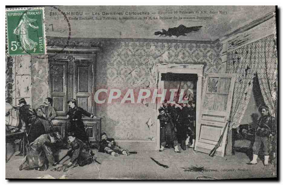 Ambigu — Les Dernières Cartouches — Décès en 1870, La Défense de la maison Bougerie — Émile Rochard, Sceau de Berceillous, éditeur Sedai