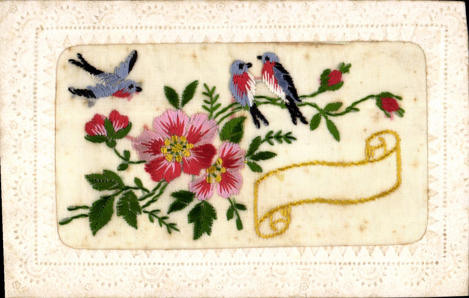 CPA Fantaisie Toilee Fleurs 