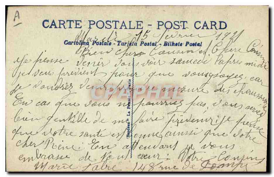 CPA Fantaisie Toilee Fleurs  — Rückseite