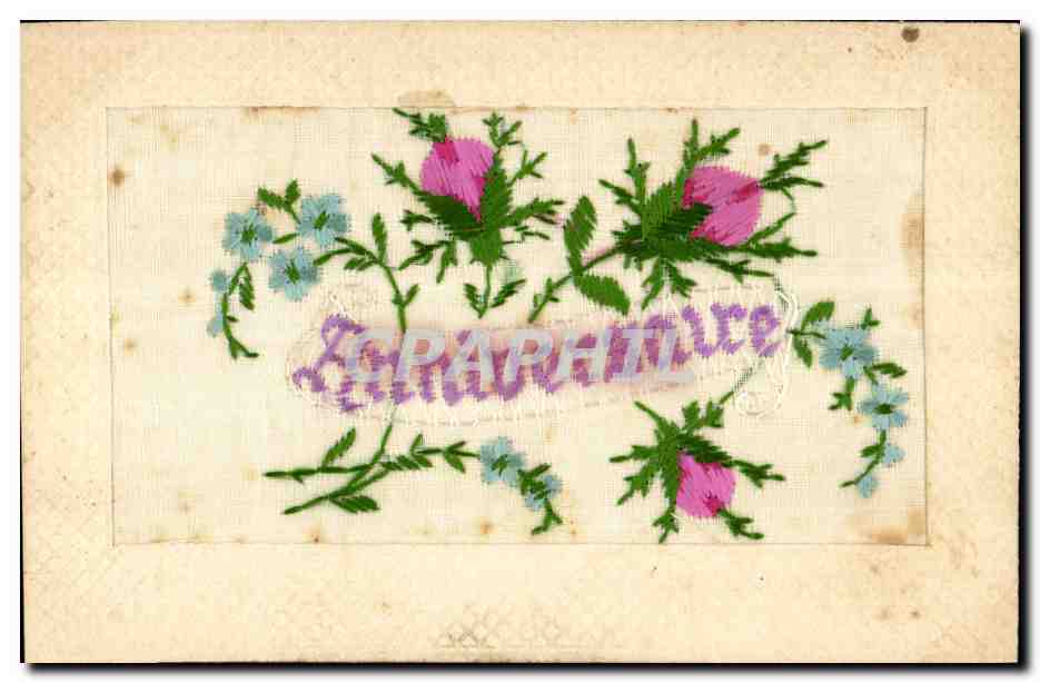CPA Fantaisie Toilee Fleurs 