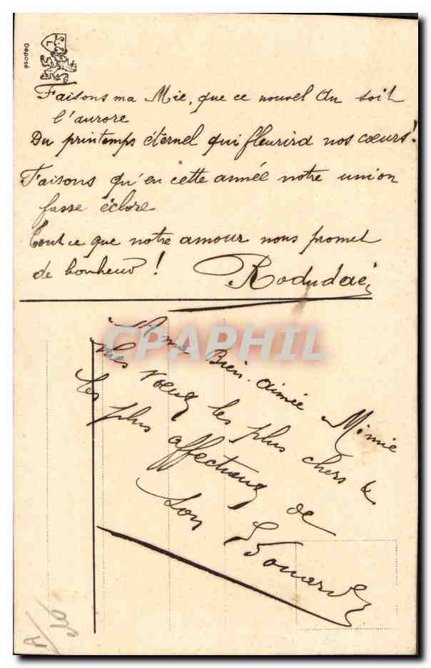 CPA Fantaisie Toilee Fleurs  — Rückseite
