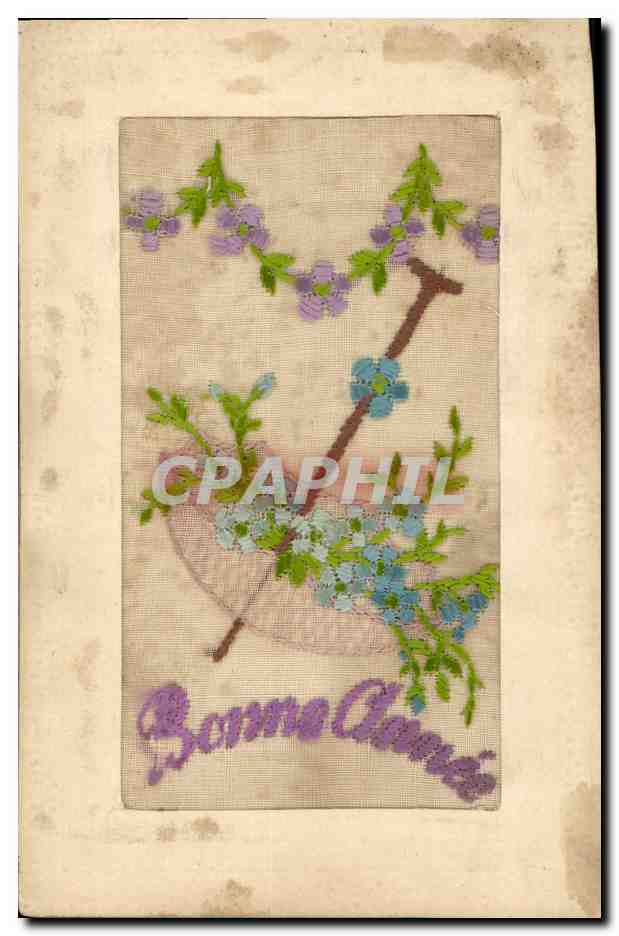 CPA Fantaisie Toilee Fleurs Parapluie 