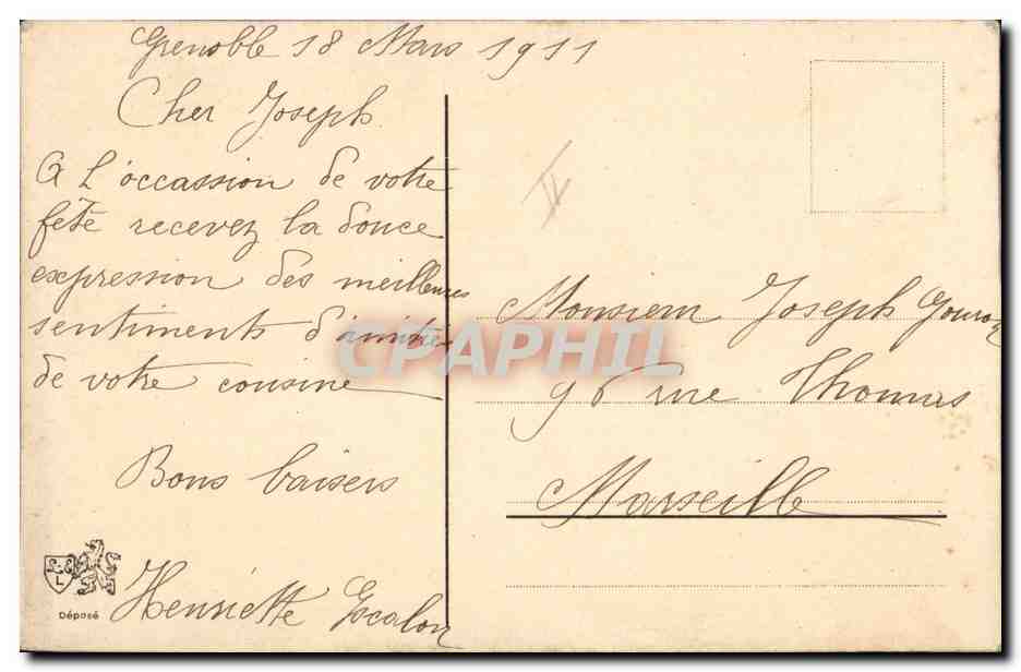 CPA Fantaisie Toilee Fleurs  — Verso