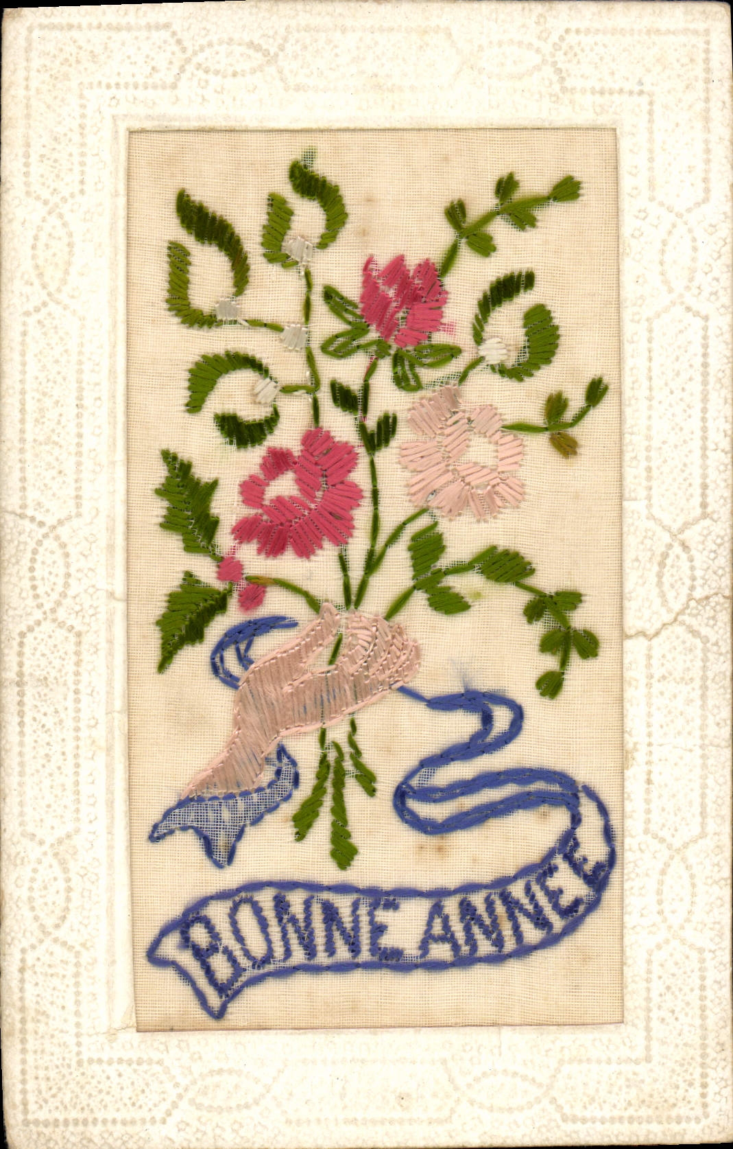 CPA Fantaisie Toilee Fleurs 