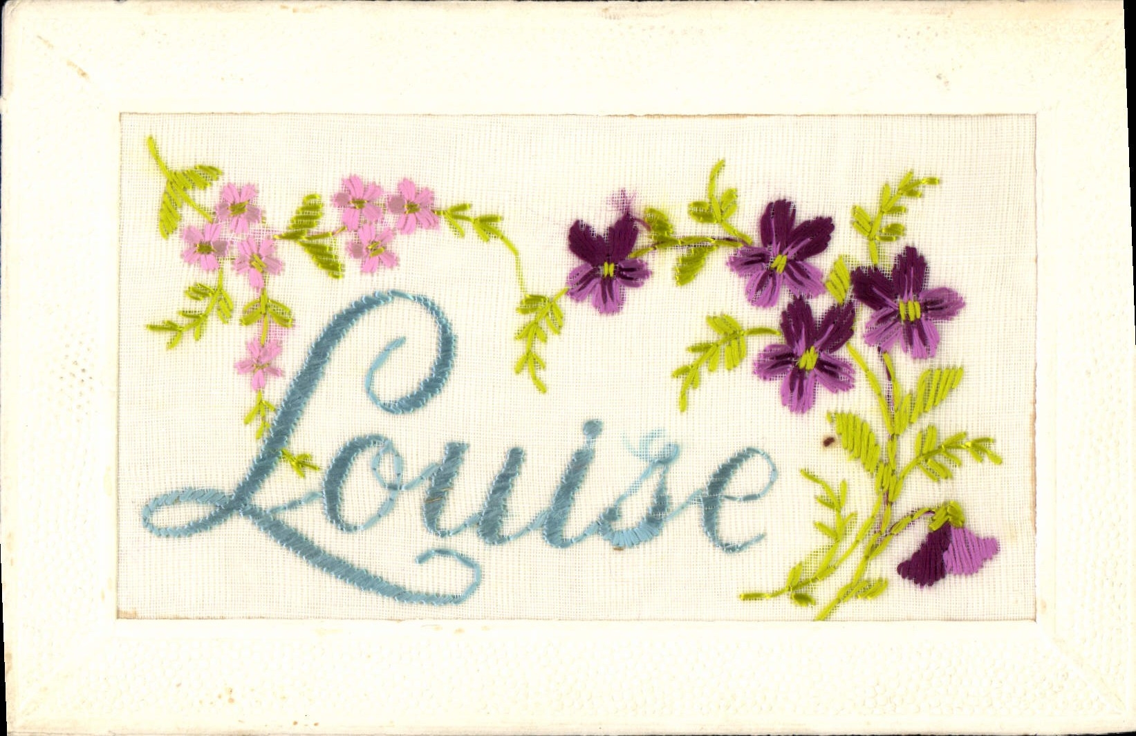 CPA Fantaisie Toilee Fleurs Prenom Louise