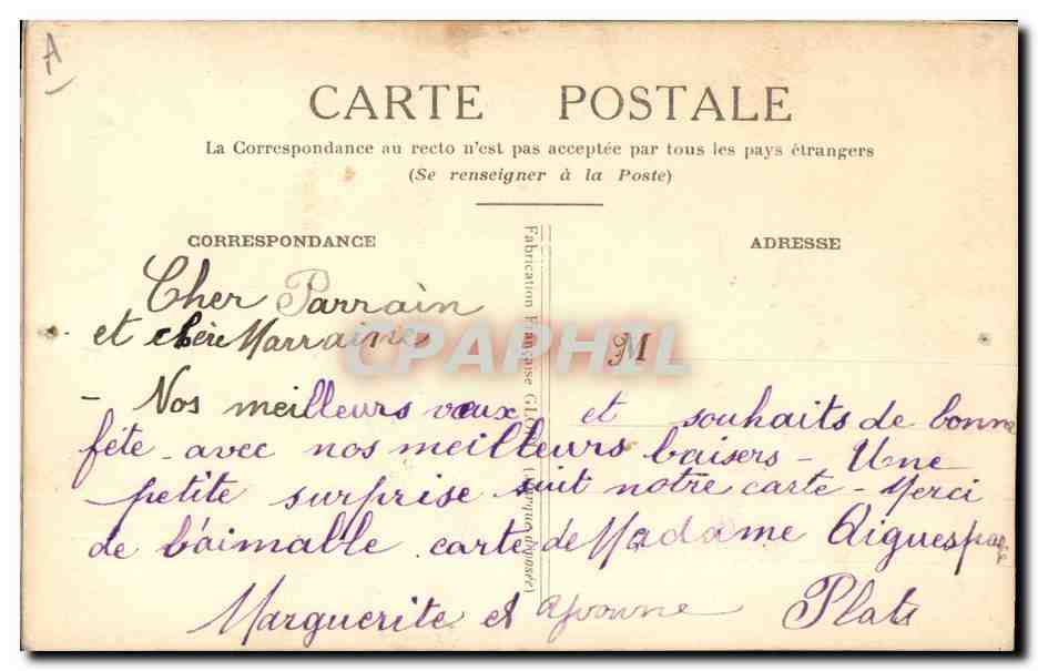 CPA Fantaisie Toilee Fleurs  — Rückseite
