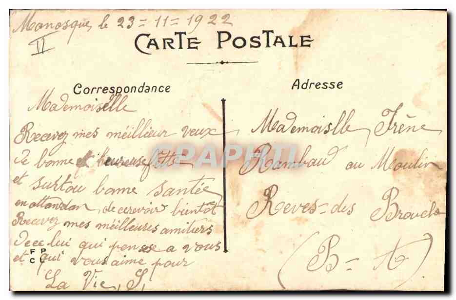 CPA Fantaisie Toilee Fleurs  — Rückseite