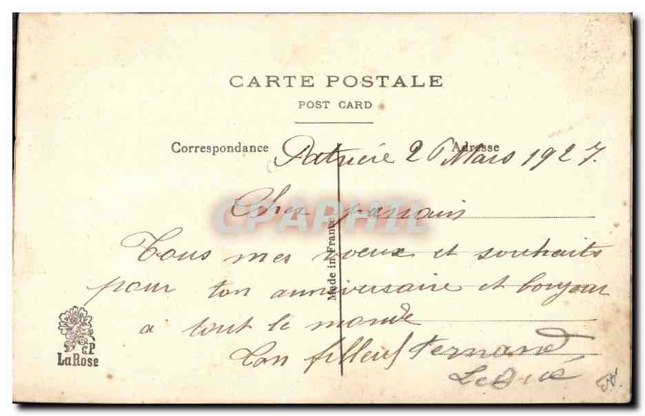 CPA Fantaisie Toilee Fleurs  — Rückseite