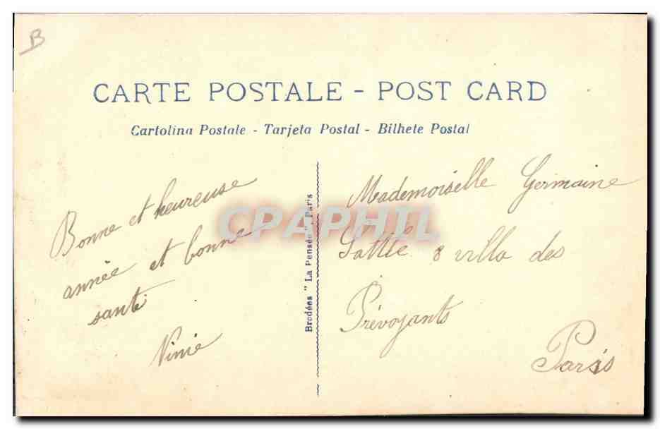 CPA Fantaisie Toilee Fleurs  — Rückseite