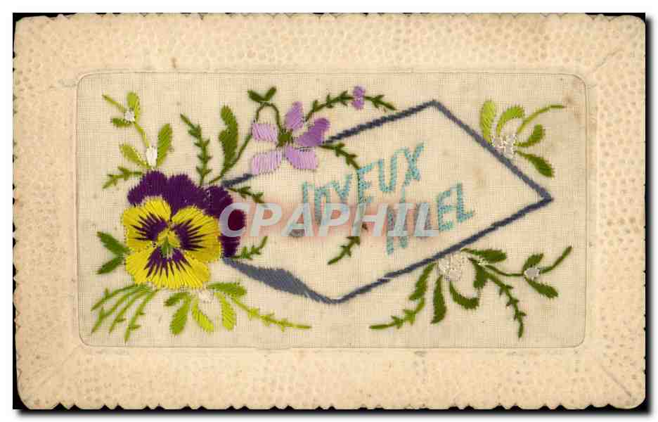 CPA Fantaisie Toilee Fleurs Noel