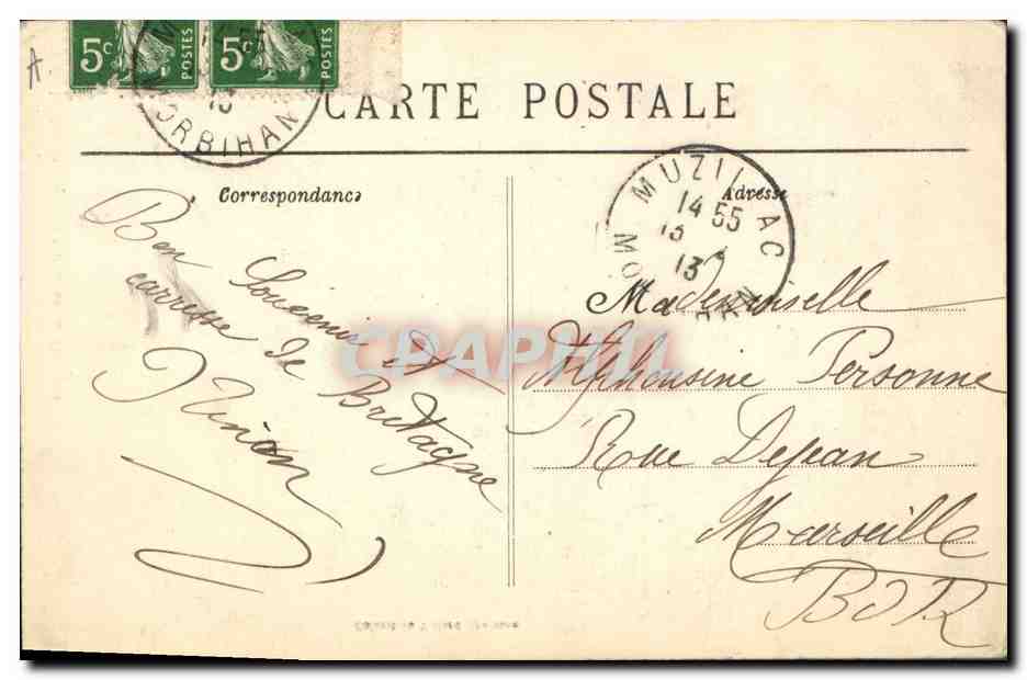 CPA Folklore Le costume que portait Anne de Bretagne  — Verso