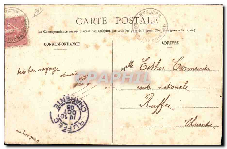 CPA Folklore A Bourg de Batz Les fiances  — Verso