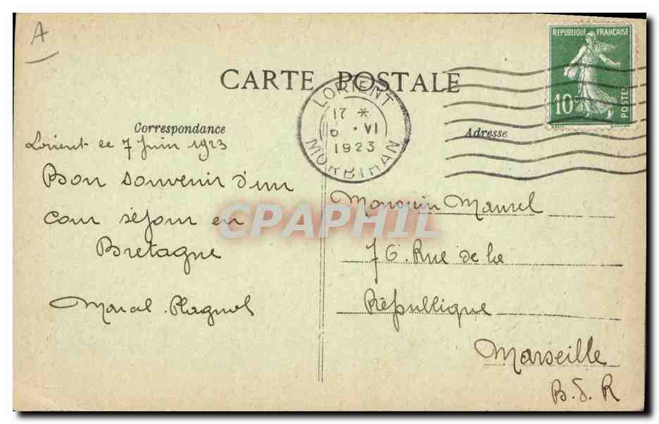 CPA Folklore Bretagne Bonne sante a tous Cidre  — Verso
