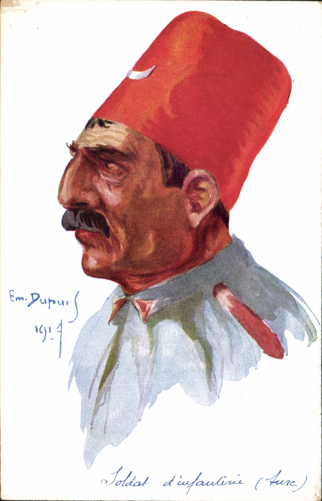 CPA Fantaisie Illustrateur Dupuis Militaria Soldat d'infanterie Turc Turquie Turkey