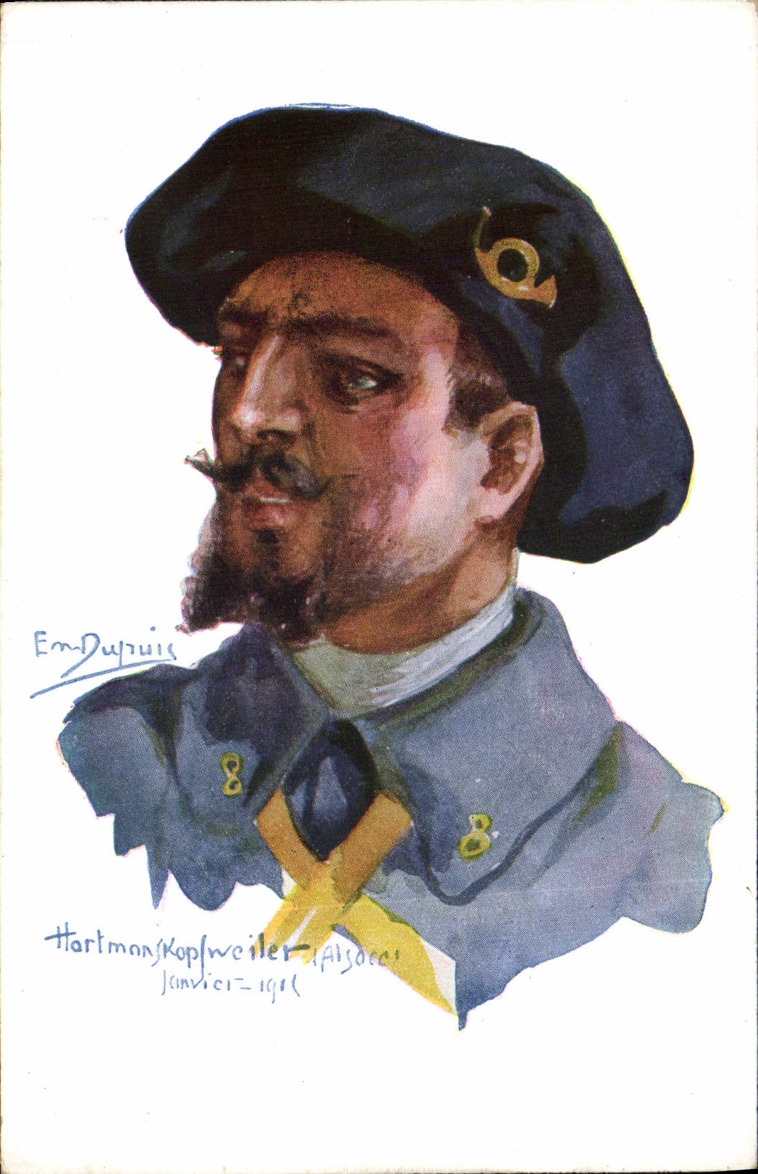 CPA Fantaisie Illustrateur Dupuis Militaria Hartmanskopfweiter Alsace