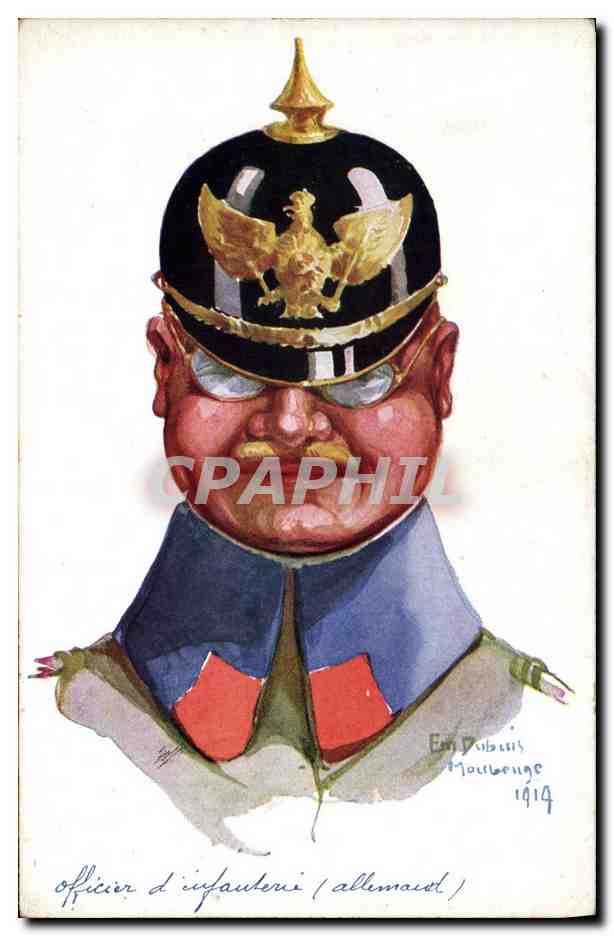 CPA Fantaisie Illustrateur Dupuis Militaria Officier d'infanterie allemand