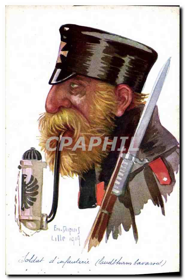 CPA Fantaisie Illustrateur Dupuis Militaria Soldat d'infanterie Baviere Bavarois