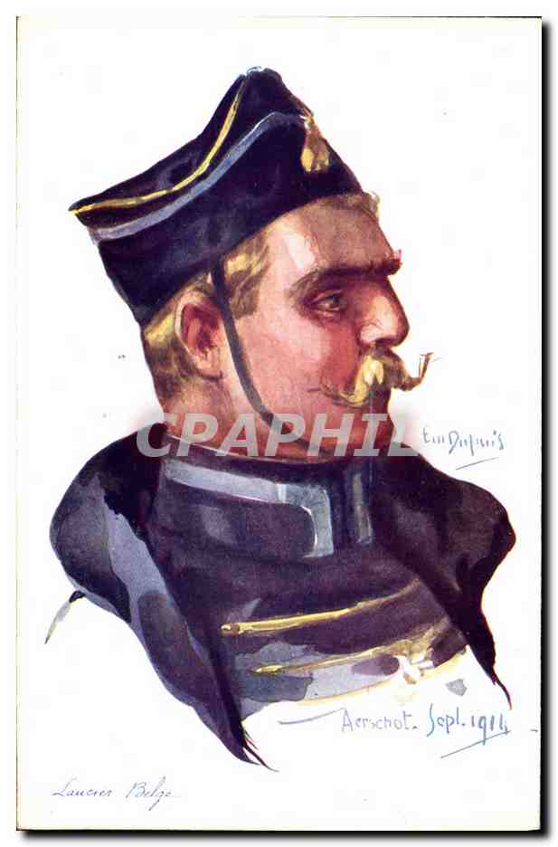 CPA Fantaisie Illustrateur Dupuis Militaria Lancier belge Aerschot