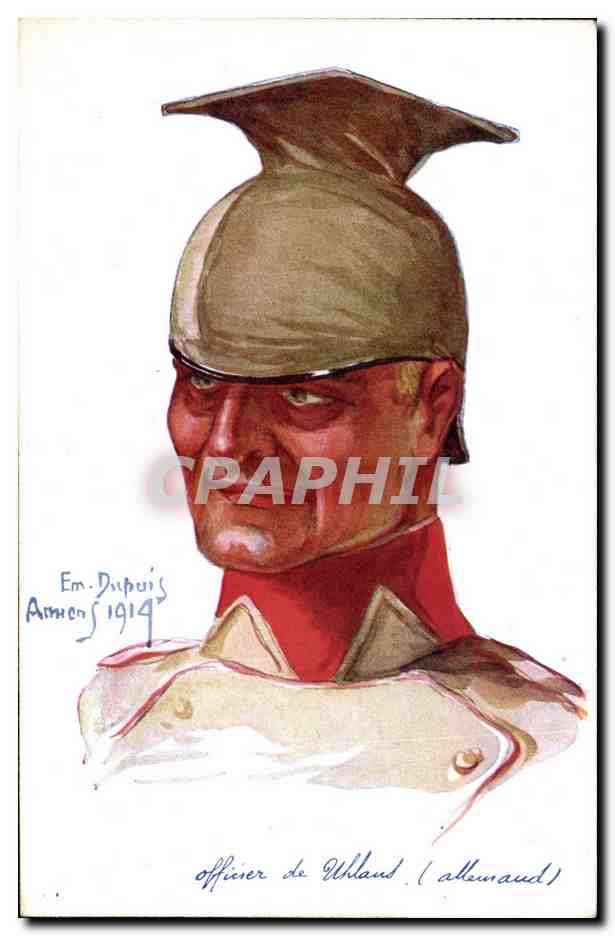 CPA Fantaisie Illustrateur Dupuis Militaria Officier de Uhlans Allemand