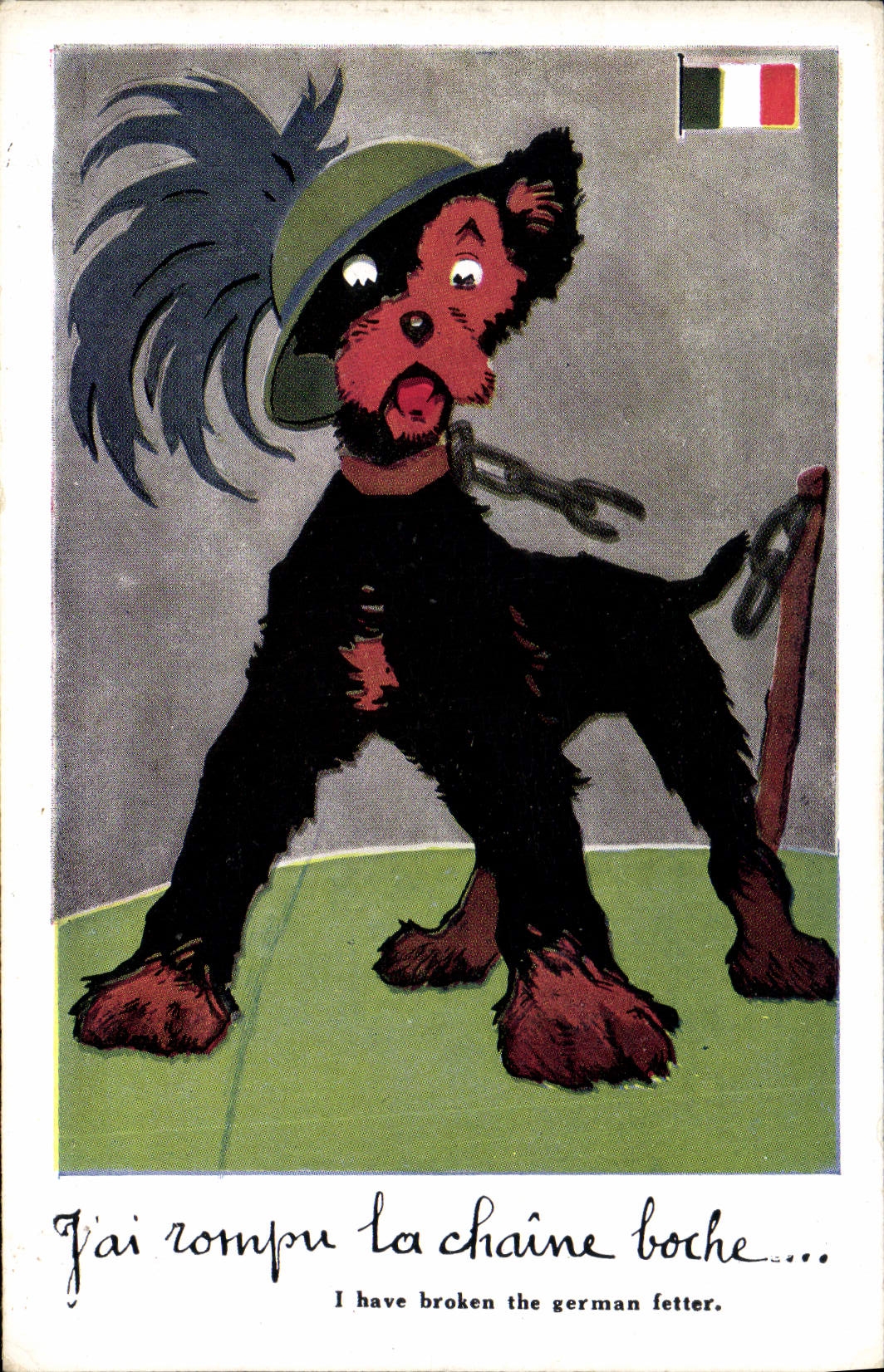 CPA Fantaisie Illustrateur Dupuis Militaria Chien J'ai rompu la chaine boche 