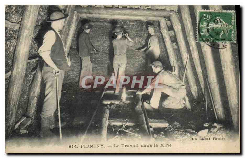 CPA Mine Mines Firminy Le travail dans la mine TOP 