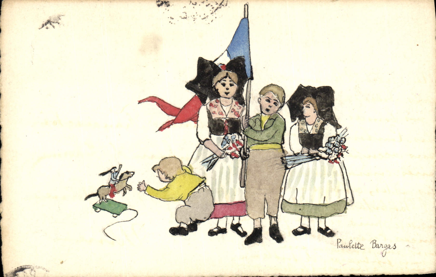 Enfants en costume traditionnel — scène de fête — Paulette Bargas