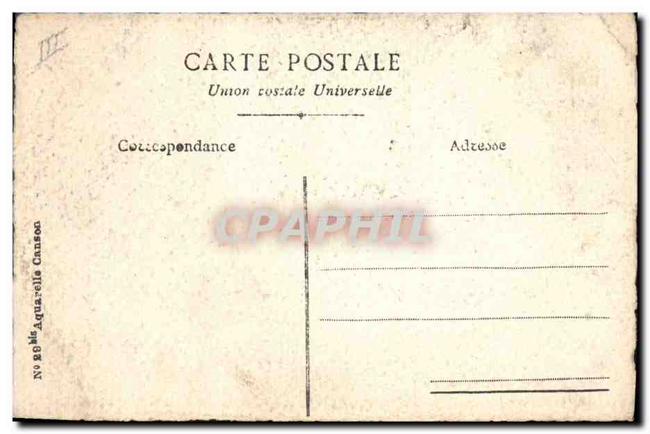 Aranoula — Souvenir du 15 Août 1926 — Aquarelle Canson n°28 — Verso