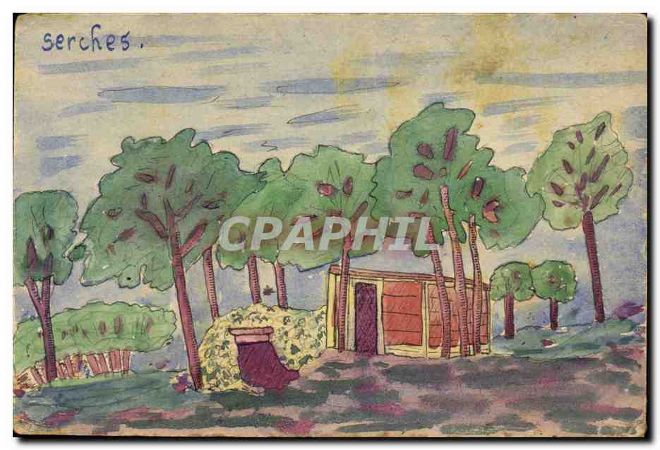 CPA Fantaisie (dessin a la main) Paysage Serches 