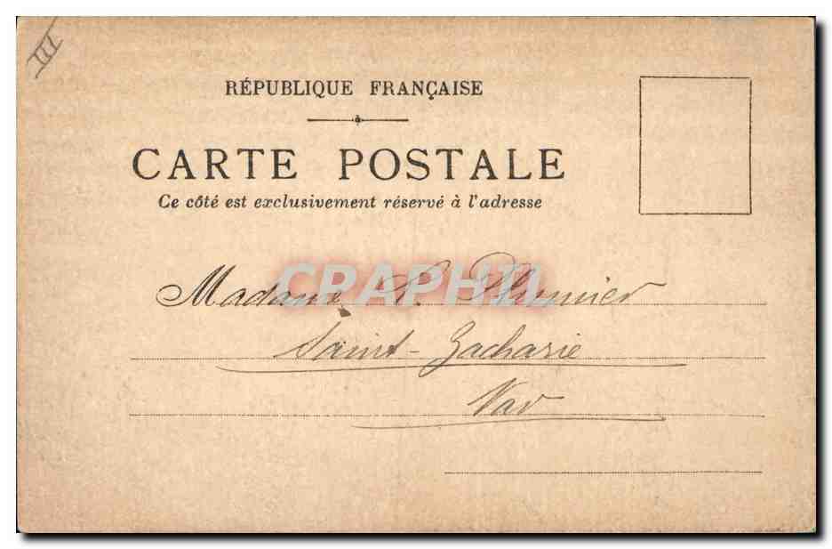 Fleurs — aquarelle — carte postale française — Verso
