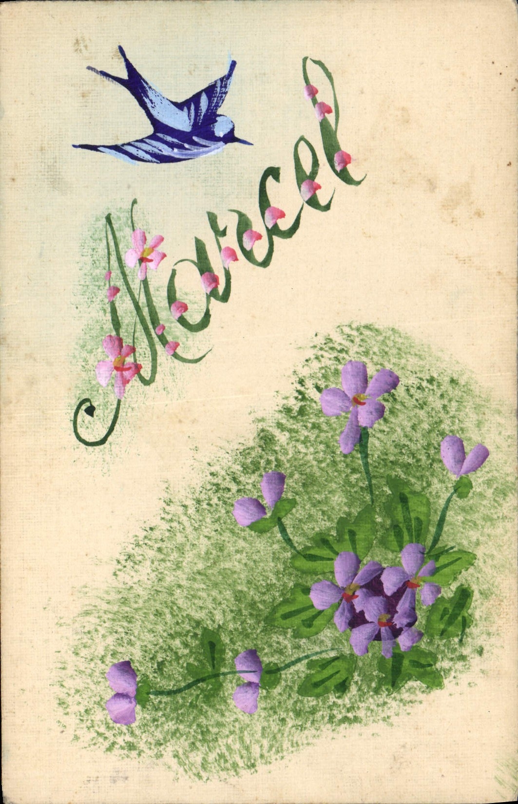 Oiseau et fleurs — Marcel — éditeur EME, n° III