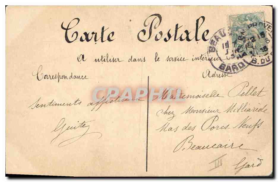 CPA Fantaisie (dessin a la main) Fleurs  — Rückseite