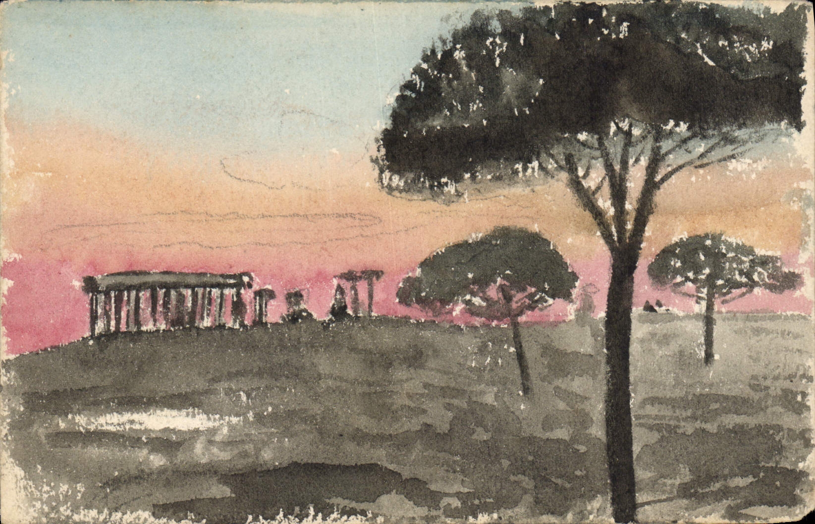 Templo de Vesta en Roma — vista al atardecer — n° III